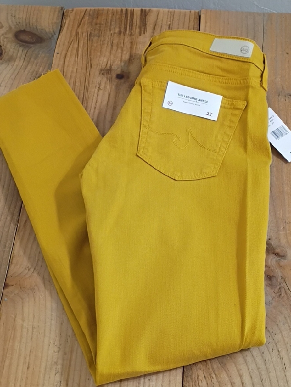 AG Adriano Goldschmeid The Legging Super Skinny Ankle Jeans Reactive Yellow NWT